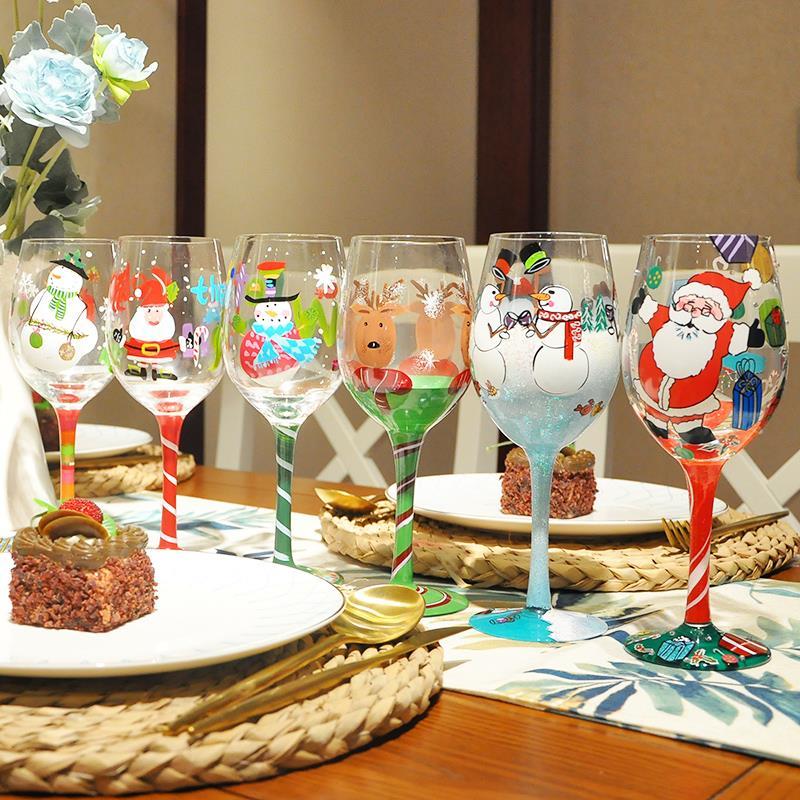 Hand-painted Crystal Wine Glasses