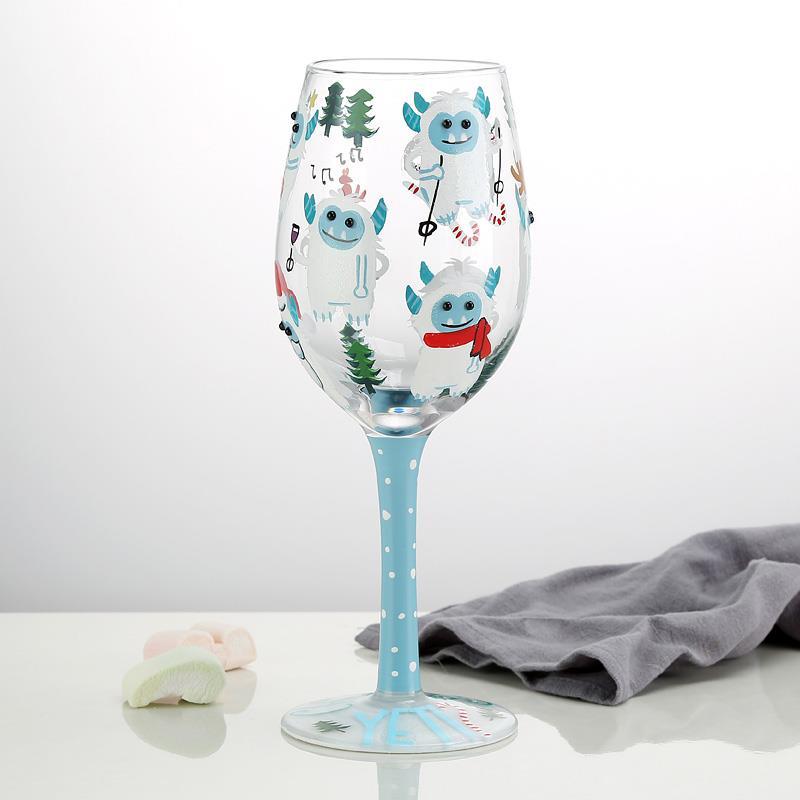 Hand-painted Crystal Wine Glasses