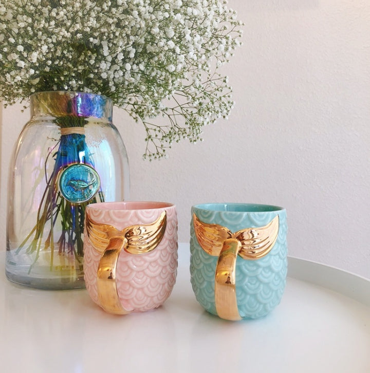 Pearl glaze golden water cup