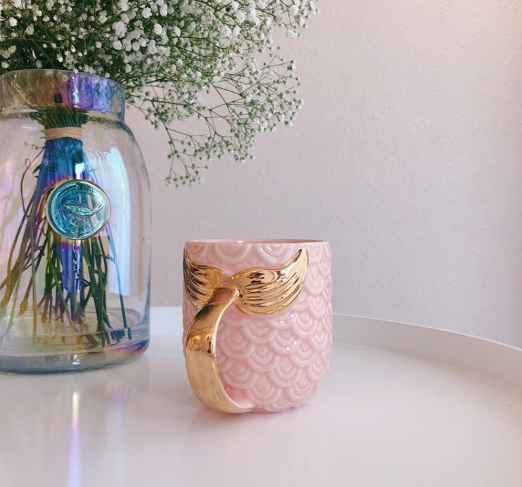 Pearl glaze golden water cup