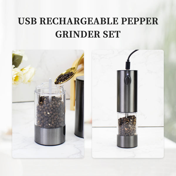 2PCS Electric Salt And Pepper Grinder Set - Battery-powered Spice Grinder, Adjustable For Coarseness, Perfect For Home Kitchens, Durable Plastic, Electric Salt And Pepper Grinder, Automatic Grinder