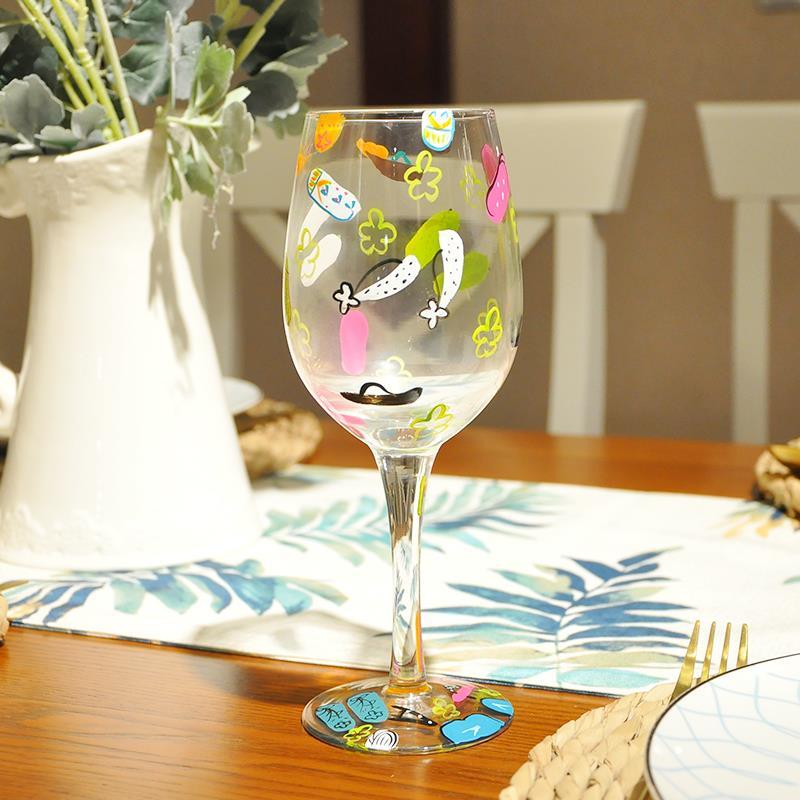 Hand-painted Crystal Wine Glasses