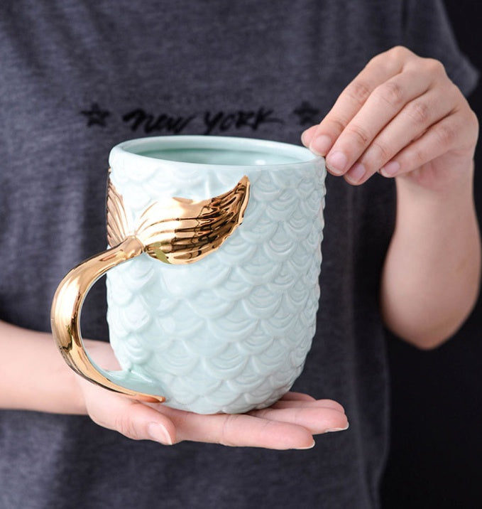 Pearl glaze golden water cup