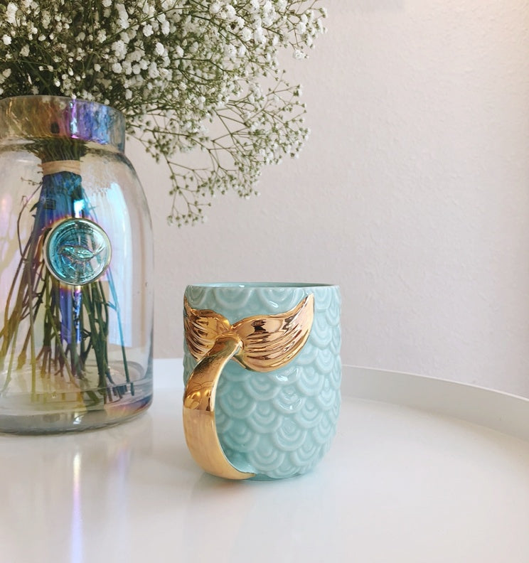 Pearl glaze golden water cup