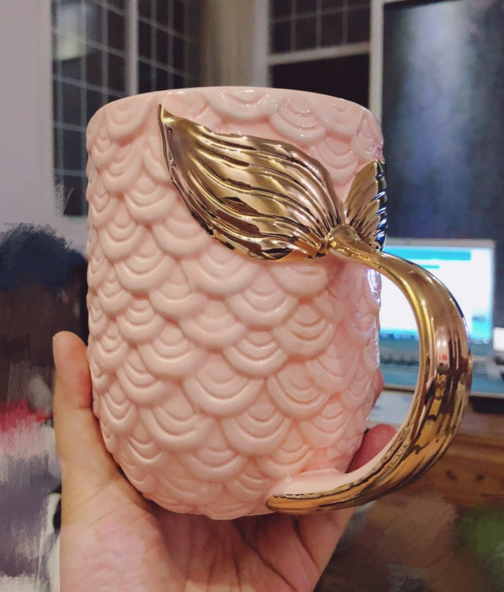 Pearl glaze golden water cup